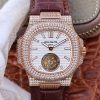 Replica Patek Philippe Nautilus Jumbo 5711 Rose Gold Tourbillon 2018 R8 Factory White Dial