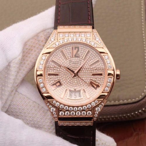 Replica Piaget Polo MKS Factory Rose Gold Case Diamond Dial