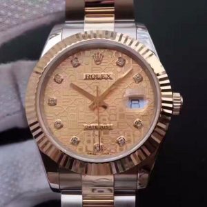 Replica Rolex Datejust II 126333 41MM Diamond-studded Rose Gold Texture Dial