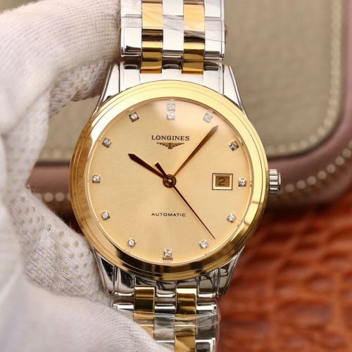 Replica Longines Flagship L4.874.3.37.7 YC Factory Gold Dial