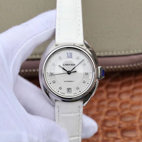 Replica Cle De Cartier Ladies 35mm WJCL0032 Silver-gray Dial