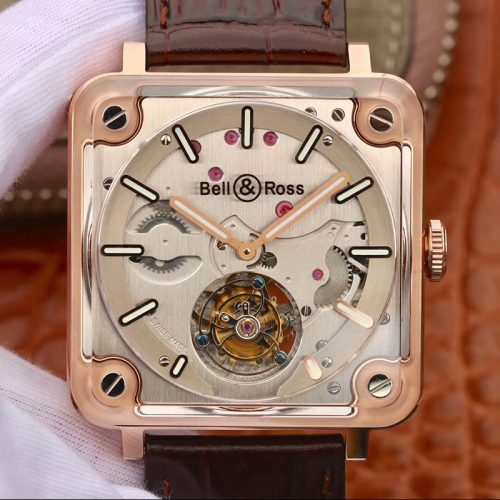 Replica Bell & Ross BR-X2 Tourbillon 18K Rose Gold Stainless Steel Brushed Dial