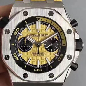 Replica Audemars Piguet Royal Oak Offshore Diver Chronograph 26703ST.OO.A051CA.01 JF Factory Yellow Dial