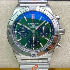 Replica Breitling Chronomat AB01343A1L1A1 GF Factory Stainless Steel Green Dial