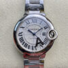 Replica Ballon Bleu De Cartier 33MM W6920071 V6 Factory Stainless Steel White Dial