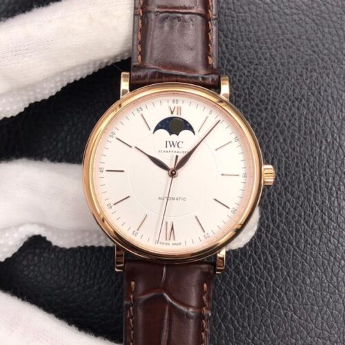 Replica IWC Portofino Moon Phase IW459401 MKS Factory Brown Strap