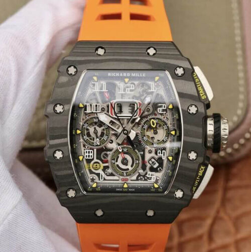 Replica Richard Mille RM11-03 KV Factory Orange Rubber Strap