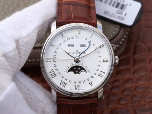 Replica Blancpain Villeret 6654 OM Factory Brown Strap