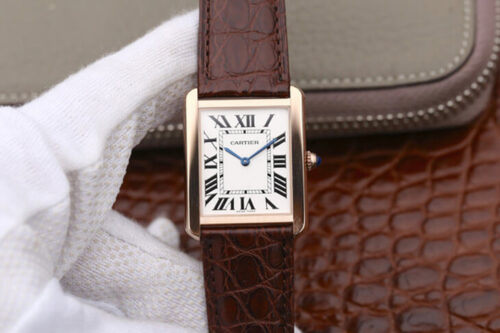 Replica Cartier Tank W5200025 K11 Factory Brown Strap