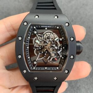 Replica Richard Mille RM055 KV Factory Black Ceramic Rubber Strap