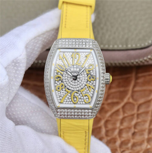 Replica Franck Muller Vanguard Ladies ABF Factory Yellow Strap