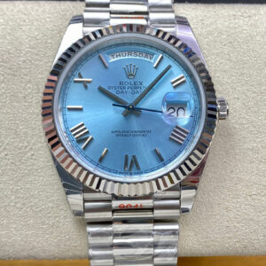 Replica Rolex Day Date M228236-0012 EW Factory Sky Blue Dial