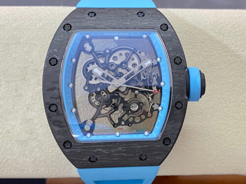 Replica Richard Mille RM-055 BBR Factory Blue Rubber Strap