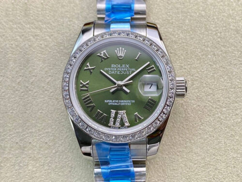 Replica Rolex Datejust 28MM BP Factory Diamond Bezel Green Dial