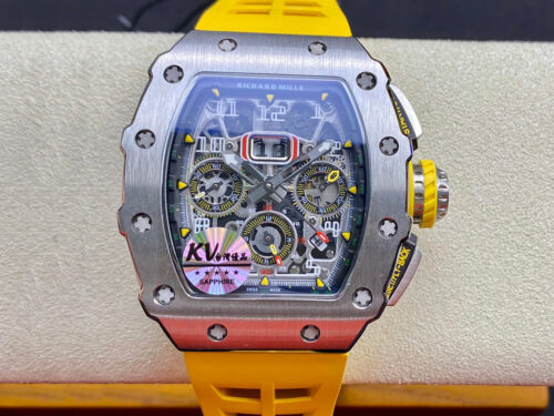 Replica Richard Mille RM011 FELIPE MASSA KV Factory Yellow Strap