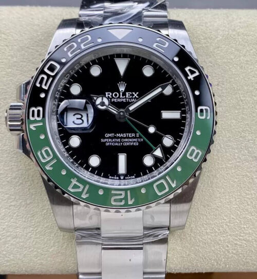 Replica Rolex GMT Master II M126720VTNR-0001 C+ Factory Black Green Bezel