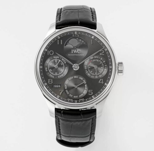 Replica IWC Portuguese Perpetual Calendar IW503301 APS Factory Gray Leather Strap