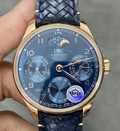 Replica IWC Portuguese Perpetual Calendar IW503312 APS Factory Blue Woven Strap