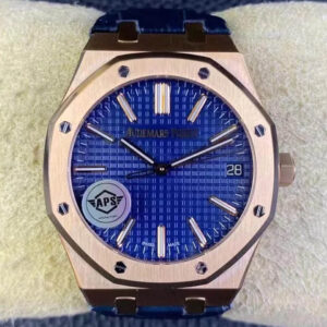 Replica Audemars Piguet Royal Oak 15510OR.OO.D315CR.02 APS Factory Blue Leather Strap