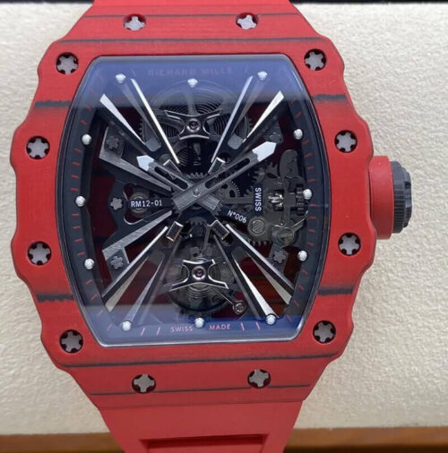 Replica Richard Mille RM12-01 Tourbillon RM Factory Red Carbon Fiber Case