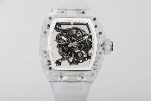 Replica Richard Mille RM055 RM Factory Transparent Case White Strap