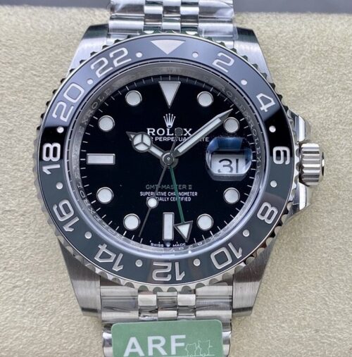 Replica Rolex Greenwich II M126710grnr-0003 GMT ARF factory black gray ceramic bezel - Replica Watches Factory